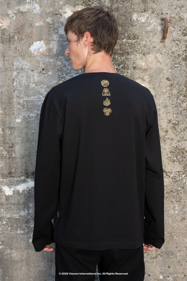 Avatar: The Last Airbender x BlackMilk All Elements Talisman oversized long sleeve tee, licensed Avatar apparel and statement Avatar fashion